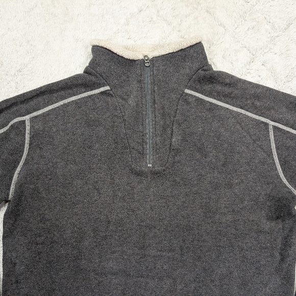Kuhl Sweater Mens XL Gray Fleece Pullover Europa ¼ Zip Performance Travel - Picture 2 of 9